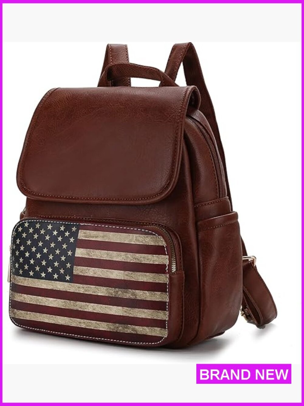 Vegan Leather Backpack Purse Daypack Travel Bag Top-Handle Adjustable Straps